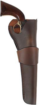 Western Holster, right hand, brown leather,
8" barrel, for percussion Army and Navy revolvers