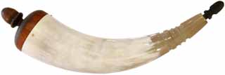 Powder Horn,
medium, 6 to 9" long,
white, polished