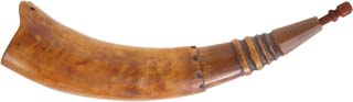 French & Indian War era
Powder Horn,
undecorated, antiqued hand finished