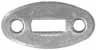 Inlay, Slotted Oval, 
1.11" by 0.55", steel 0.050" thick
slot is 0.13" by 0.37"iron