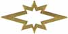 Inlay, Open Eight Point Star,
2.0" by 1.0" tall, brass 0.040" thick