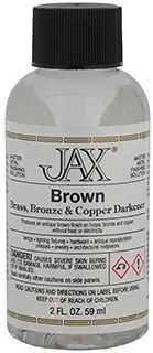 JAX Brown Darkener
 for Brass, Bronze, or Copper Parts,
2 oz. bottle