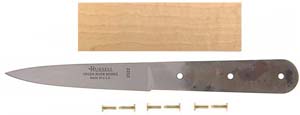 Knife kit includes: 1 Blade-RIP-04, 3 brass rivets and 1 KP-Maple-S