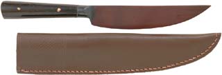 Roach Belly Knife with Bone Scales, 
5-1/4" blade, 
with leather sheath