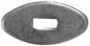 Oval Knife Guard #1, 15/16" wide by 1-7/8" long, 5/64" thick, small retangular slot 1/8" wide by 3/8" long, nickel silver