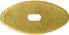 Oval Knife Guard #1, 15/16" wide by 1-7/8" long,, 1/4" thick, large oval slot 3/16" wide by 1/2" long, brass