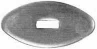 Oval Knife Guard #2, 13/16" wide by 1-5/8" long, 5/64" thick, large retangular slot 3/16" wide by 1/2" long, nickel silver
