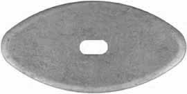 Oval Knife Guard #2, 13/16" wide by 1-5/8" long, 1/8" thick, small oval slot 1/8" wide by 3/8" long, nickel silver