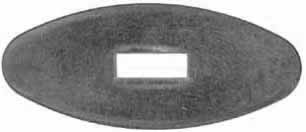 Oval Knife Guard #3, 11/16" wide by 1-5/8" long, ,5/64" thick, large rectangular slot 3/16" wide by 1/2" long, nickel silver