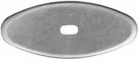 Oval Knife Guard #3, 11/16" wide by 1-5/8" long, 5/64" thick, small oval slot 1/8" wide by 3/8" long, nickel silver