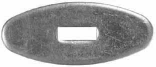 Oval Knife Guard #4, 5/8" wide by 1-1/2" long, 5/64" thick, large rectangular slot 3/16" wide by 1/2" long, nickel silver