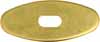 Oval Knife Guard #4, 5/8" wide by 1-1/2" long, 1/16" thick, large oval slot 3/16" wide by 1/2" long, brass