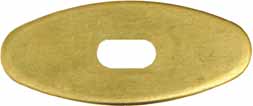 Oval Knife Guard #4, 5/8" wide by 1-1/2" long, 1/16" thick, large oval slot 3/16" wide by 1/2" long, brass