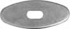 Oval Knife Guard #4, 5/8" wide by 1-1/2" long, 5/64" thick, large oval slot 3/16" wide by 1/2" long, nickel silver
