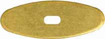 Oval Knife Guard #5, 1/2" wide by 1-11/32" long, 1/16" thick, small oval slot 1/8" wide by 3/8" long, brass