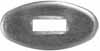 Oval Knife Guard #6, 9/16" wide by 1-3/32" long,, 1/16" thick, small rectangular slot 1/8" wide by 3/8" long, nickel silver
