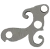 bridle, left, wax cast steel, use 6-40 screws