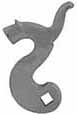 hammer, left, wax cast steel, 1.5" throw