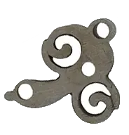 bridle, left, wax cast steel, use 6-40 screws