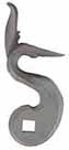 Cock, wax cast steel, 1.5" throw, gooseneck style, tapped 1/4-28 thread