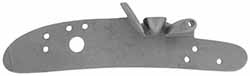 Lock plate, right, wax cast steel, 5.0" x 1.0", tapped 6-40