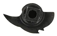 Tumbler, left, tempered wax cast steel, tapped 8-32