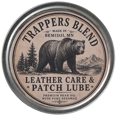 Trapper's BEAR OIL TALLOW,
patch grease,
for match shooting & cold weather hunting,
one 8 oz. tin