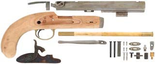 Plains Pistol Kit,
.50 caliber, 8" barrel, 
percussion, kit for assembly,
new, unfired, by Investarm