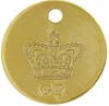 English Medallion,
1" diameter, brass