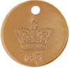 English Medallion,
1" diameter, copper
