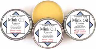 Trapper's MINK OIL TALLOW,
patch grease,
for match shooting & cold weather hunting,
one 8 oz. tin