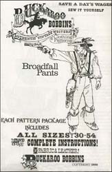 Pattern for Broadfall Pants,
sizes 30 to 54,
complete instructions