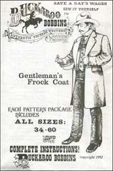 Pattern for Gentleman's Frock Coat,
sizes 34 to 60,
complete instructions
