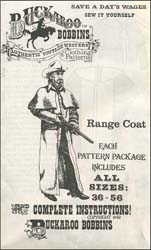 Pattern for Range Coat or Duster,
sizes 36 to 56,
complete instructions