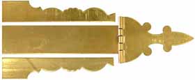 Floral Finial Patchbox Kit, brass, 7" overall length
