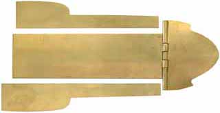 Virginia longrifle Patchbox Kit, brass,
6-3/8" overall length