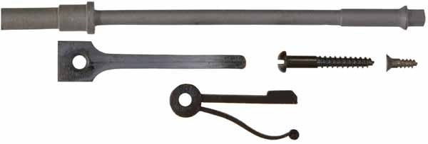 Patchbox Release Kit for American longrifle, 
wax cast steel rod, spring, button, and latch
   Discontinued.  New part number:  PBRK-TOW-(B or I)