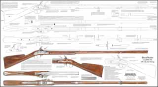 Plan drawing,
full exact size, tips and hints for assembly,
to build a 1706-1715 Dutch Musket