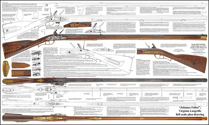 Plan Drawing,
in the style of the "Johanas Faber" Virgina Rifle,
full size drawing with full size color photo