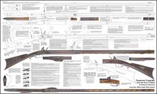 Plan drawing,
full exact size, with tips for assembly,
Tennessee Rifle