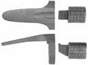 English Fowler flint 1-1/8" hooked breech plug, 7/8-14 thread