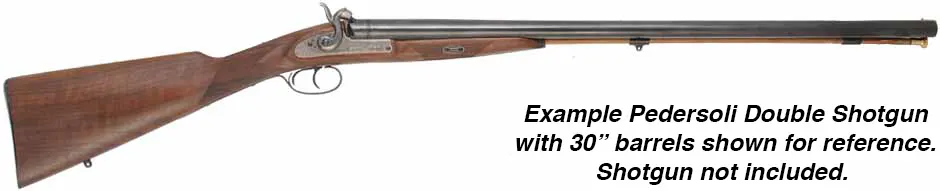 Ramrod for 10 gauge Double Percussion Shotgun by Davide Pedersoli,
9mm stained hickory, 29-3/4" long. 
Brass tips, with tempered steel ball puller hidden under the end cap. 
Made in the U.S.A.