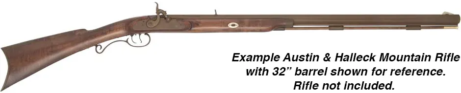 Ramrod for Austin & Halleck Mountain Rifle,
3/8" brown Delrin nylon, 32-1/4" long.
Brass tips threaded 10-32. 
Made in the U.S.A.