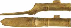 rod pipe, entry,
wax cast brass, for
U. S. Model 1803 Harper's Ferry Rifle