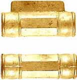 Ramrod pipe, brass, forward pipe with lug, octagon with rings, for 3/8" ramrod