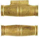 Ramrod pipe, brass, forward with pin lug, double ring, for 3/8" ramrod