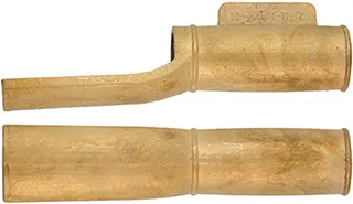 Ramrod pipe, brass, round, entry pipe with skirt, for 7/16" rod