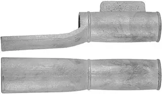 Ramrod pipe, iron, round, entry pipe with skirt, for 7/16" rod