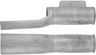 Ramrod pipe, iron, round, entry pipe with skirt, for 7/16" rod