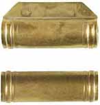 ramrod pipe, brass, forward pipe with lug for pin, deluxe round with ringed ends, for 5/16" ramrod